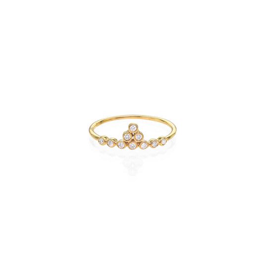 white diamond gold tiara ring PRR073 WD