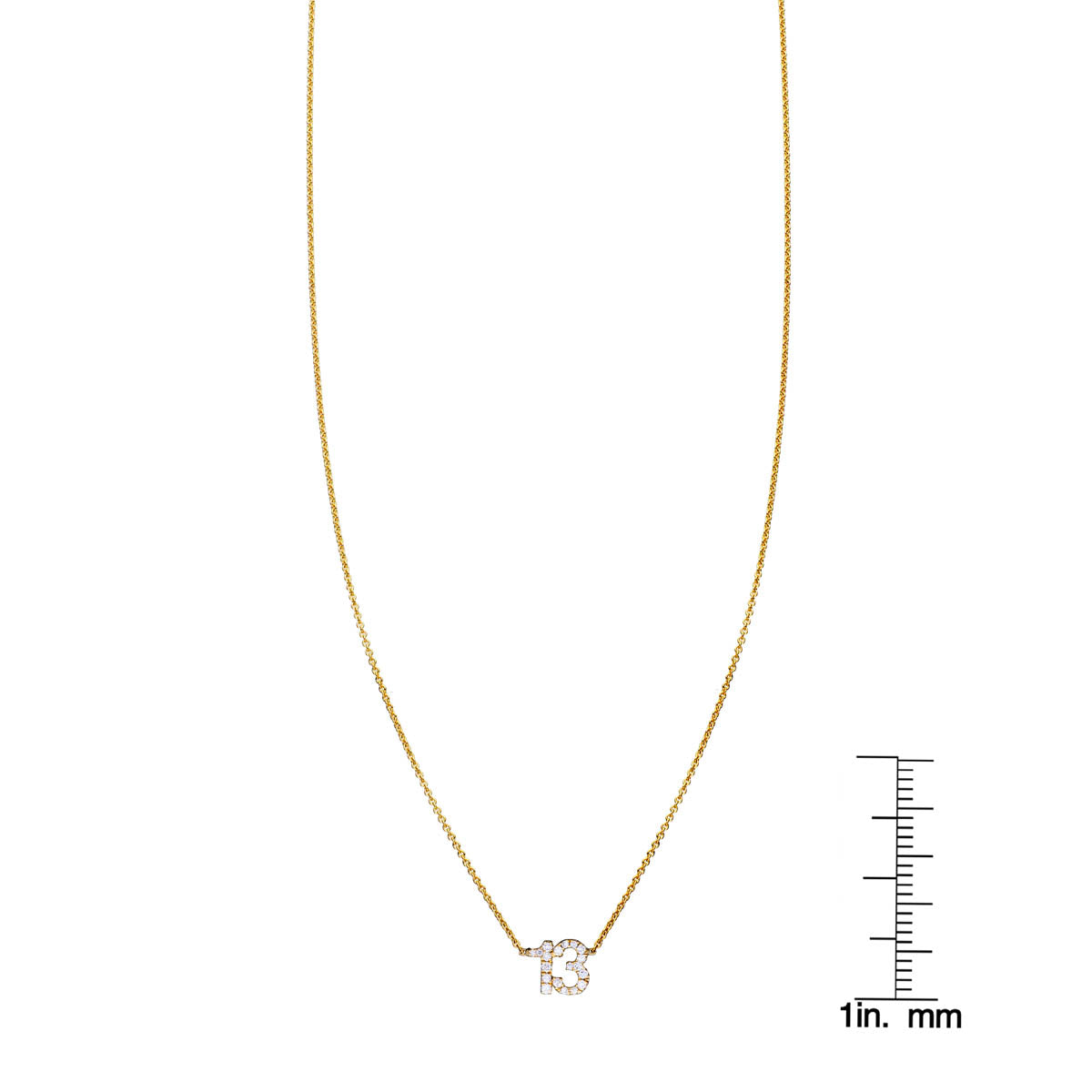 Gold Diamond 13 Pendant Necklace – Phoenix Roze