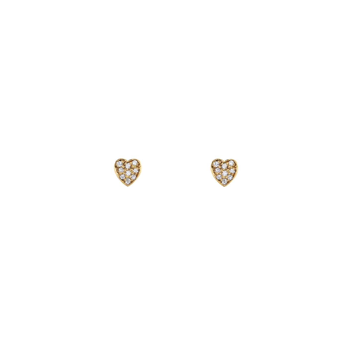 white diamond pave heart stud earrings pre 448 14ky