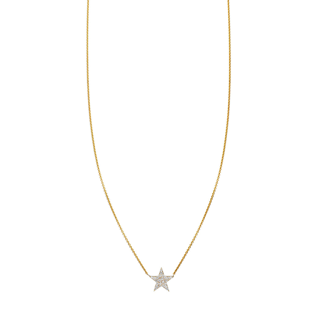 white diamond star necklace PRN031 WD