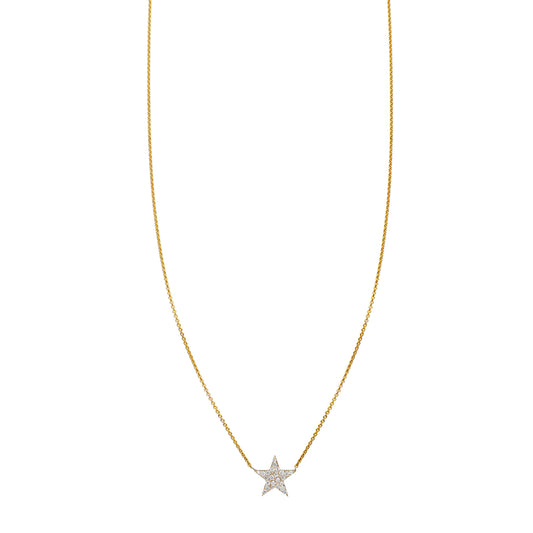 white diamond star necklace PRN031 WD