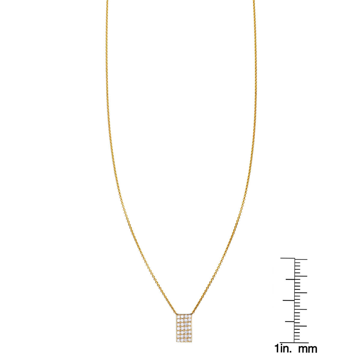 white diamond tag necklace  necklace with ruler
