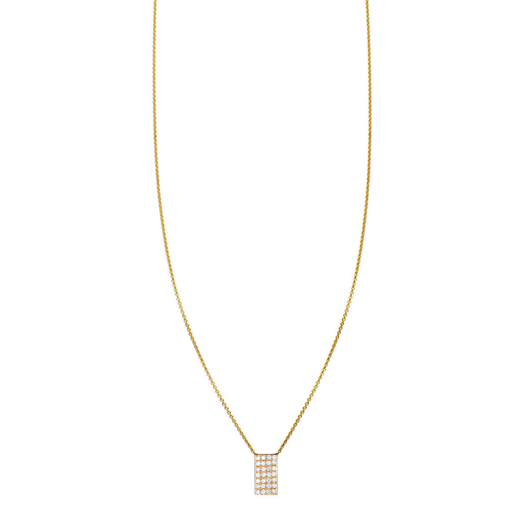 white diamond tag necklace PRN 533 WD