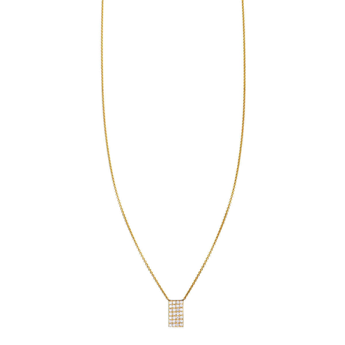 white diamond tag necklace PRN 533 WD