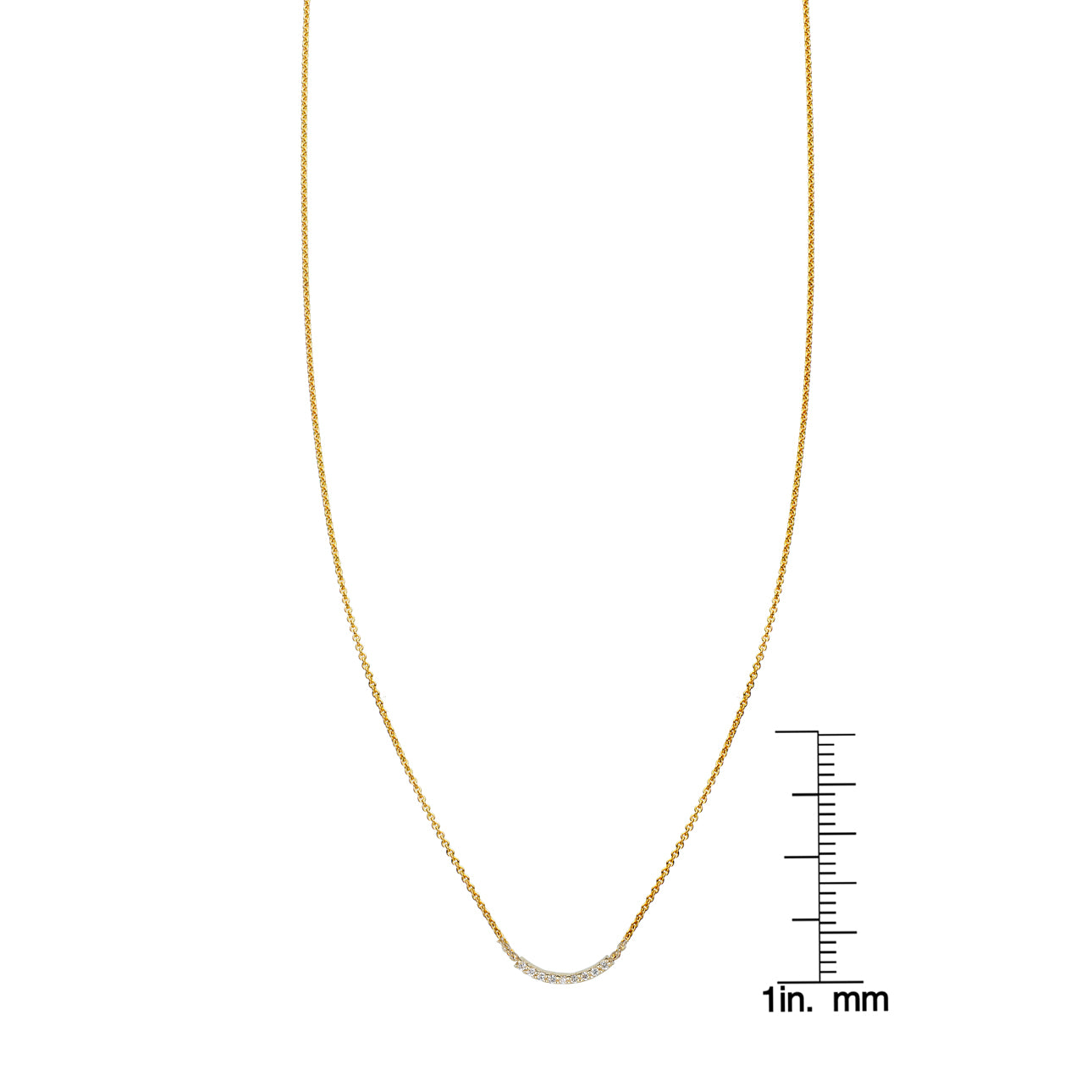 white diamond tiny arch necklace PRN021_1