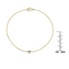 White diamond tiny heart bracelet with ruler - delicate jewelry size reference