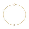 Dainty white diamond tiny heart bracelet - delicate everyday jewelry