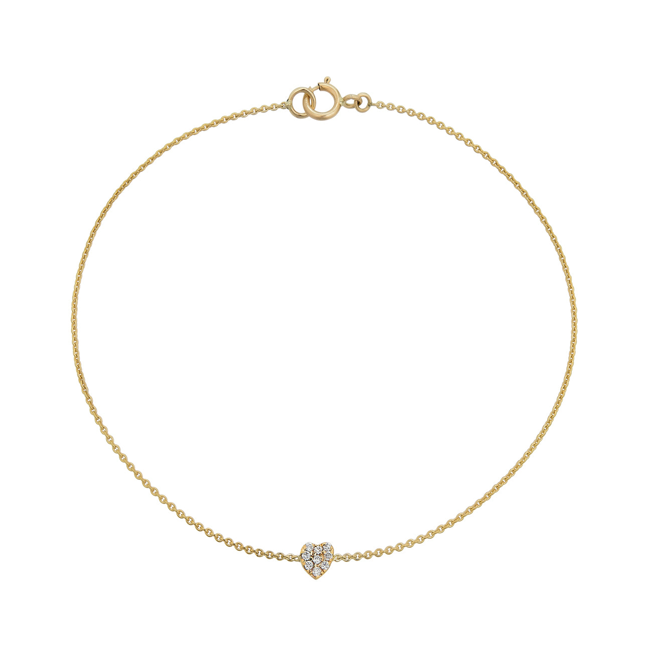 Dainty white diamond tiny heart bracelet - delicate everyday jewelry