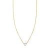 white diamond tiny heart outline necklace PRN 521 WD