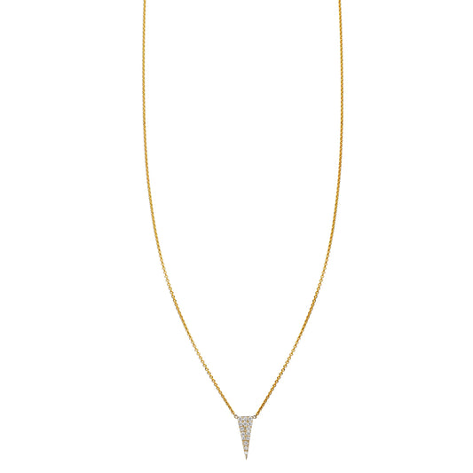 white diamond vertical triangle necklace PRN058