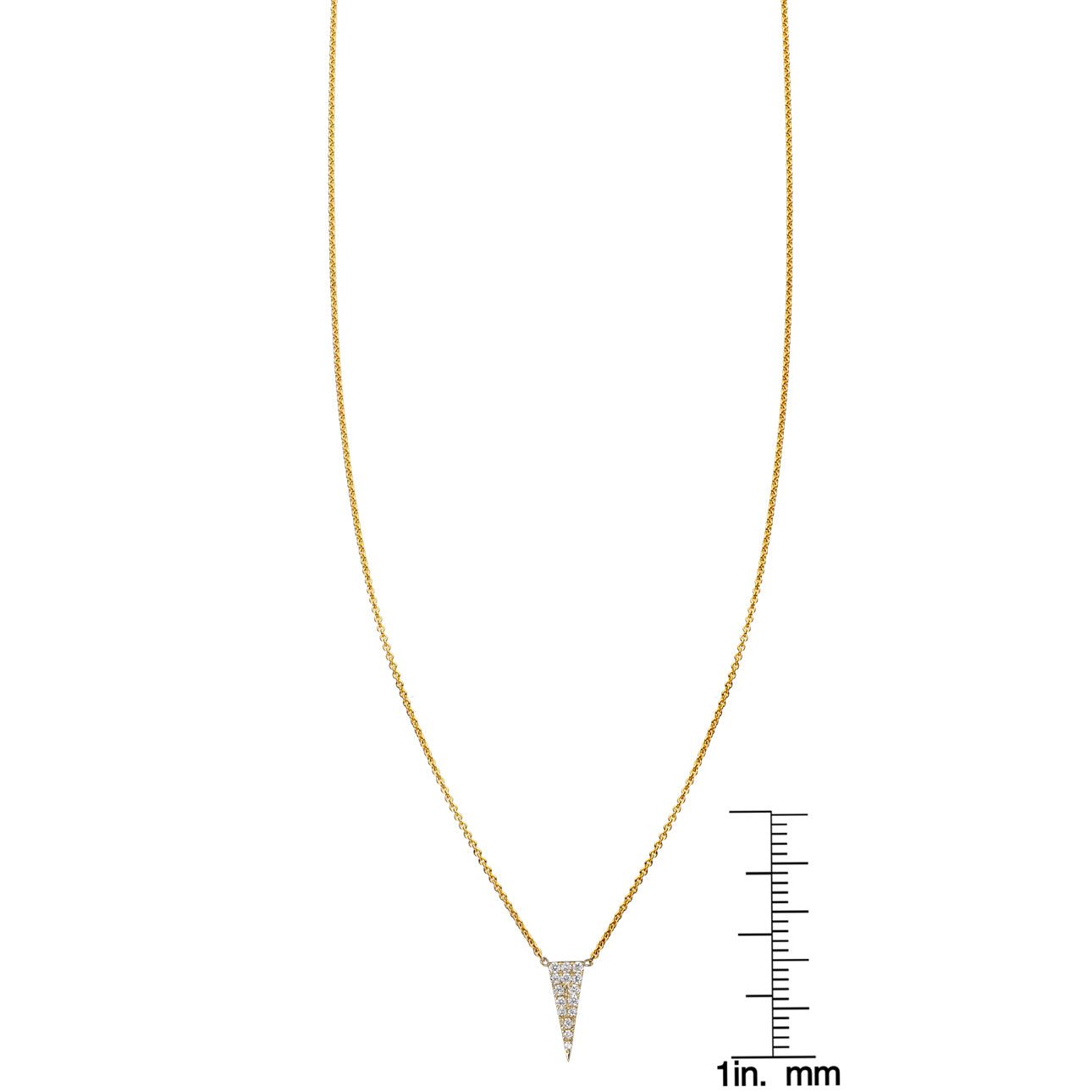 white diamond vertical triangle necklace PRN058_1