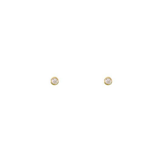 yellow gold solitaire diamond earring